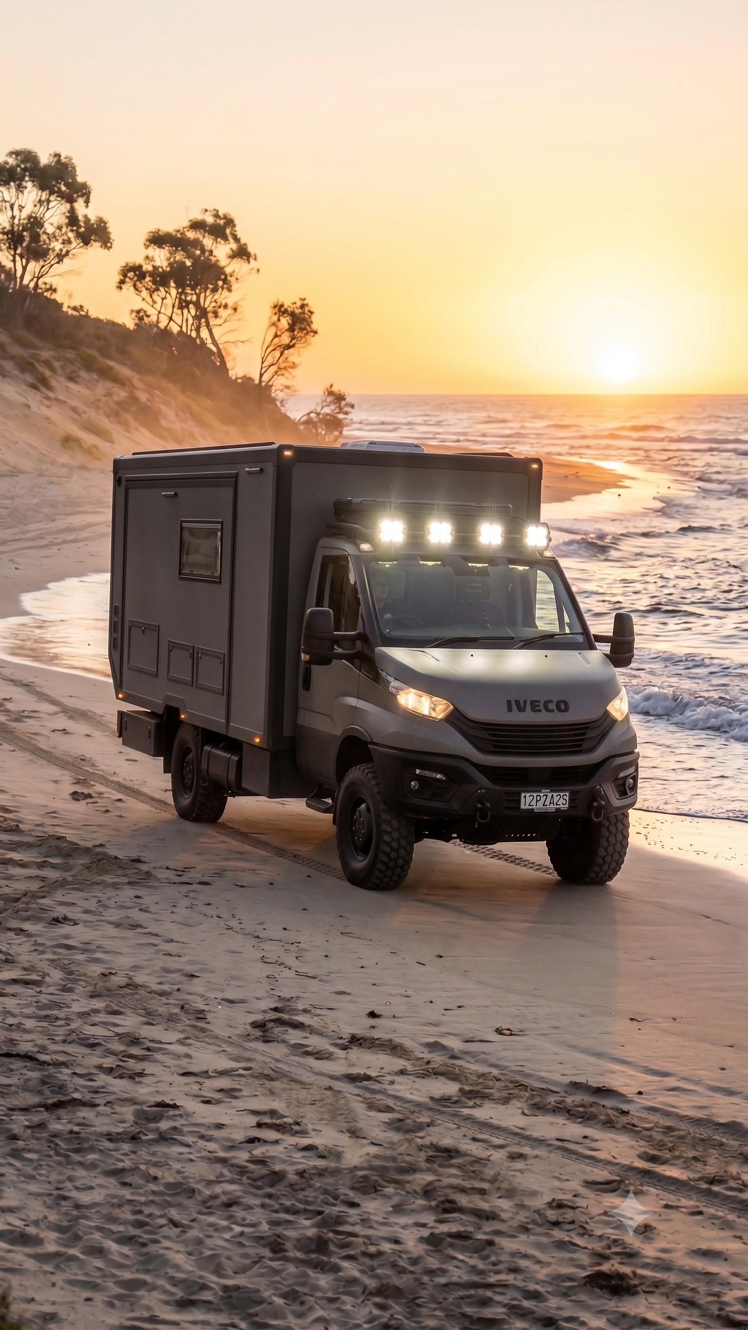 Latitude ibeX 4x4 driving on the beach at sunset